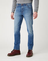 Męskie Spodnie Jeansowe Wrangler Texas Slim Blue Chill W12SU898T 112141161